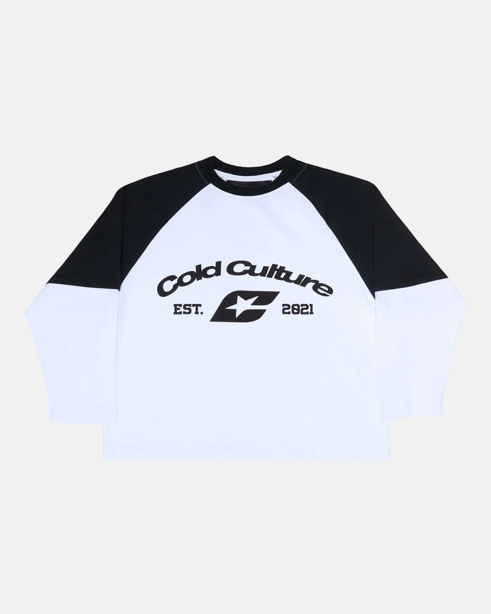 Cold Culture Baseball Double Sleeve Tee White-Black Cold Culture Baseball Double Sleeve Tee White-Black