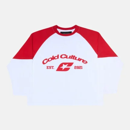 Cold Culture Baseball Double Sleeve Tee White-Red