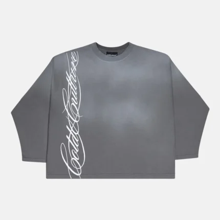 Cold Culture Script Longsleeve Tee Antracite Grey