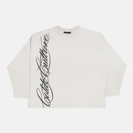 Cold Culture Script Longsleeve Tee Light Grey